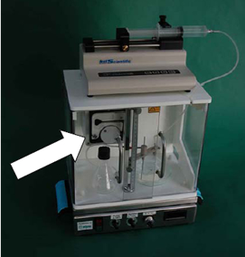 Arrow shows the peristaltic pump